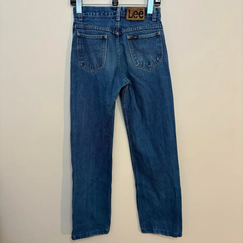 Vintage 80s Lee Riders Jeans 28x34 Measures 27x31 Medium Wash USA Made Denim